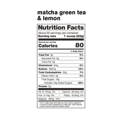 Skratch Labs - Sport Hydration Drink Mix, Matcha Green Tea & Lemon (avec/Caffeine) 440g
